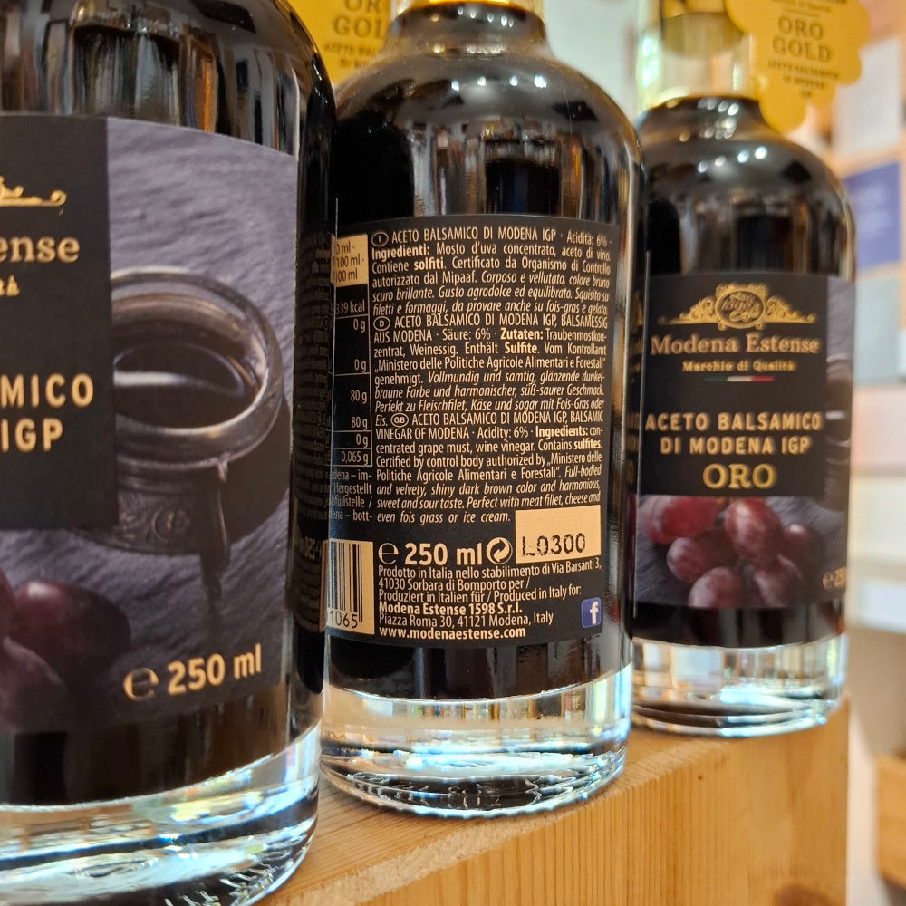 Balsamico Essig - Aceto Balsamico di Modena IGP - Gold - Modena Estense 3 Fl. 250 ml.