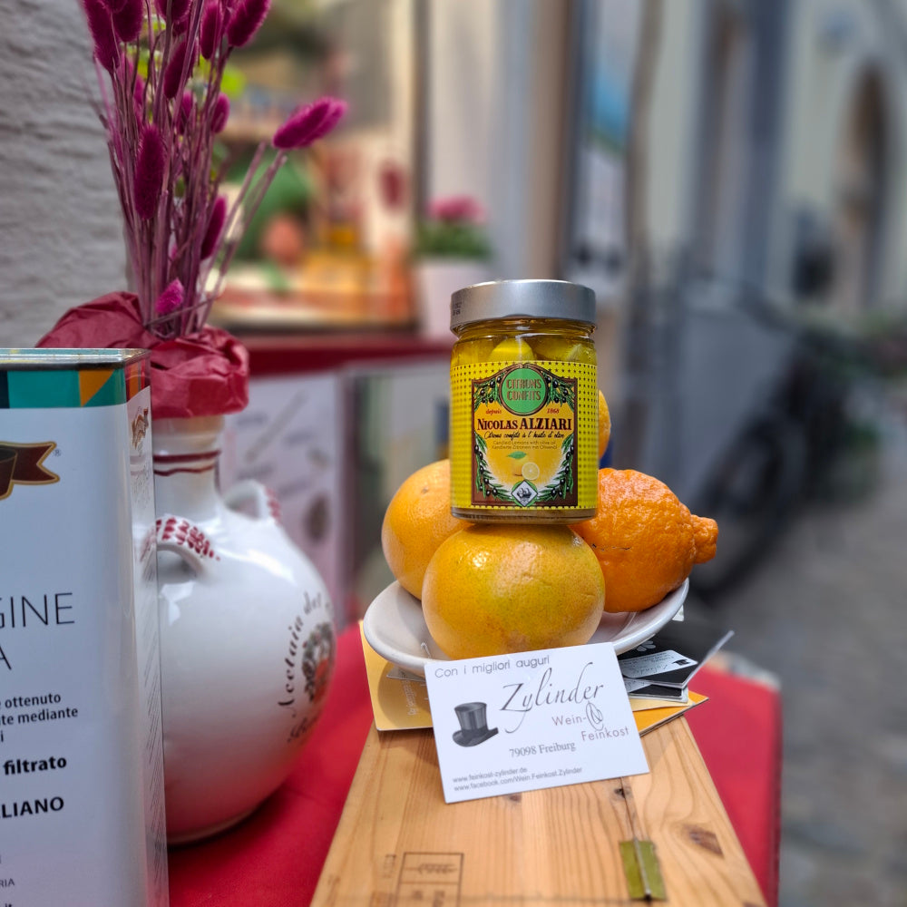 kandierte Zitronen eingelegt in Olivenöl - Citrons confits á l´huile d´Olive - Zitronen von den Hügeln Nizzas - Nicolas Alziari