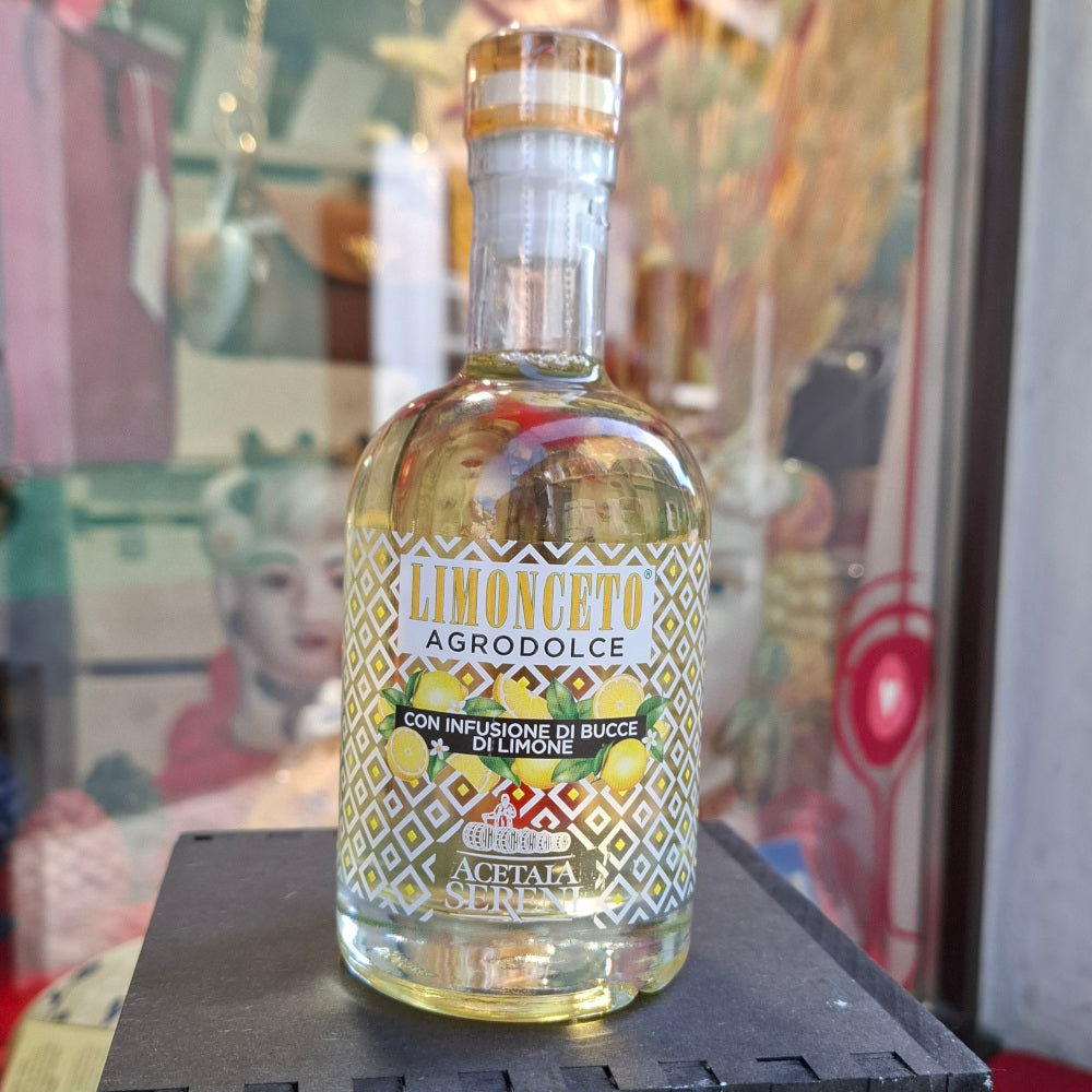Condimento Agrodolce LIMONCETO - Weißer Balsamicoessig mit Zitronenschalen- Acetaia Sereni