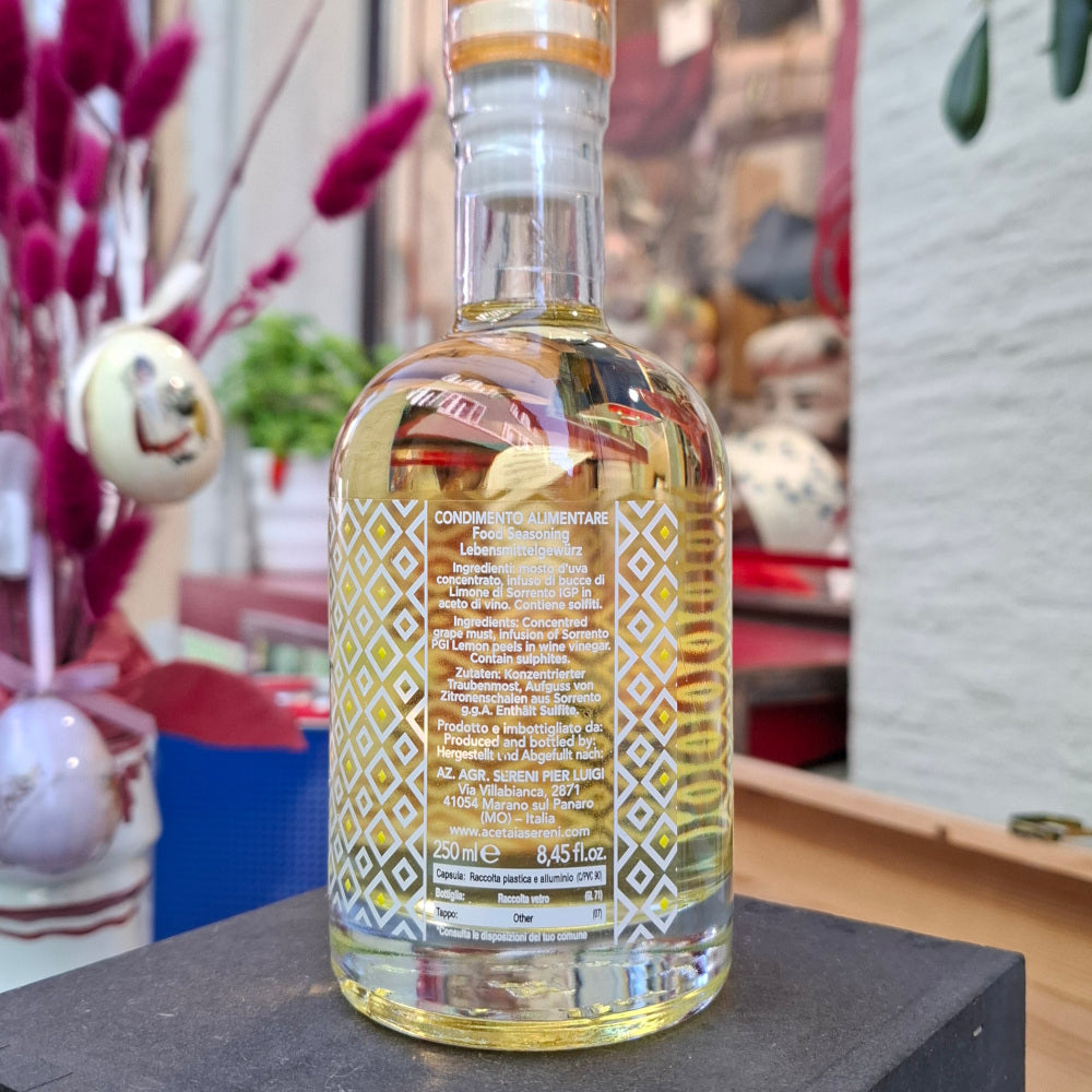 Condimento Agrodolce LIMONCETO - Weißer Balsamicoessig mit Zitronenschalen- Acetaia Sereni