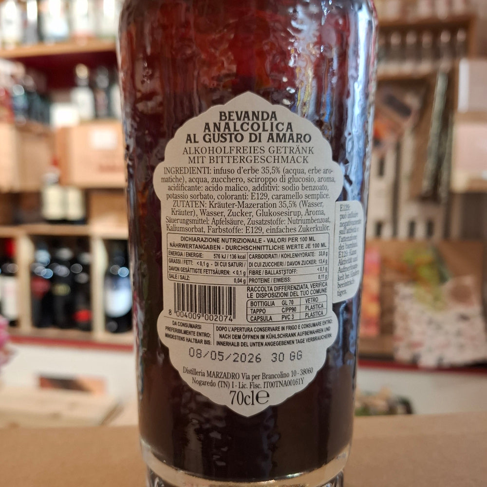 Alkoholfrei APERITIVO/AMARO - 70 cl. "Getränk" ALTOLAGO Marzadro