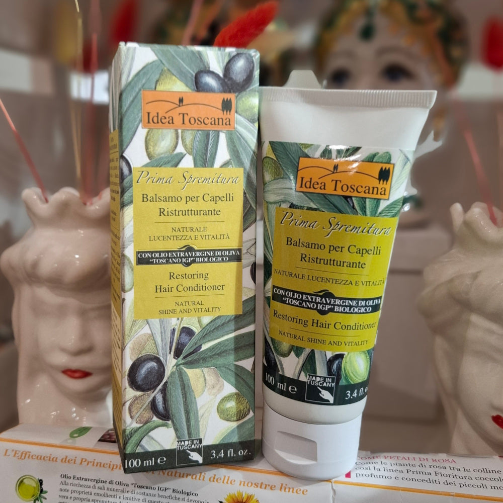 Bio Olivenöl Kosmetik: Restoring Hair Conditioner, Balsamo per Capelli - 100 ml - IDEA TOSCANA - FIESOLE - FLORENZ