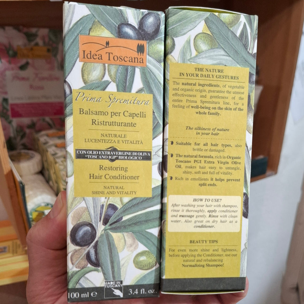 Bio Olivenöl Kosmetik: Restoring Hair Conditioner, Balsamo per Capelli - 100 ml - IDEA TOSCANA - FIESOLE - FLORENZ