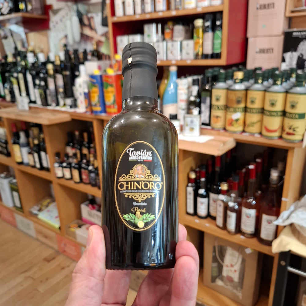 Natives Olivenöl Extra Vergine, natürlich aromatisiert mit Chinotto