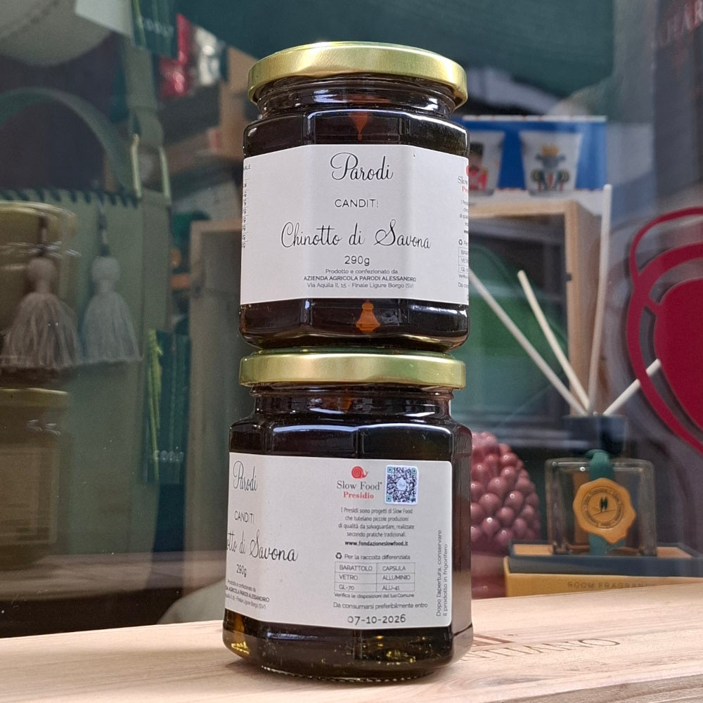 Früchte in Sirup: 1 x Chinotto di Savona -Slow Food Presidium - kandiert - die süße Variante -