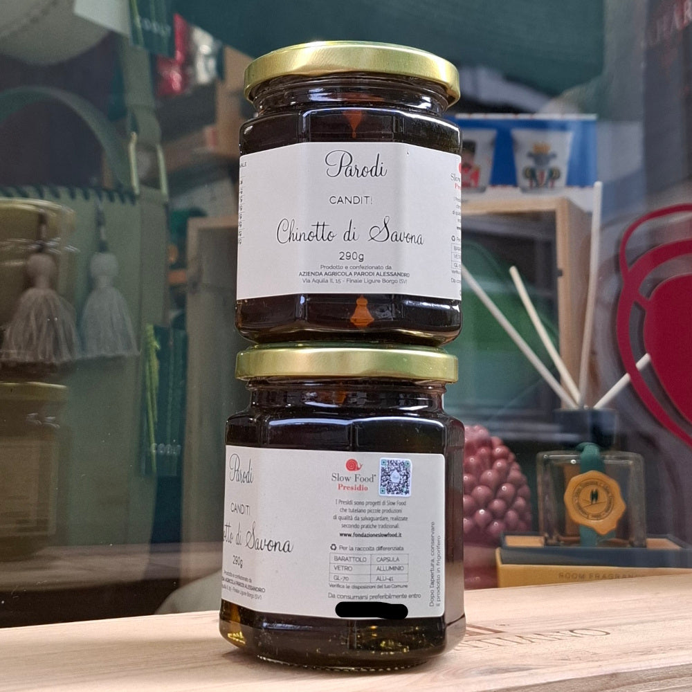 Früchte in Sirup: 1 x Chinotto di Savona -Slow Food Presidium - kandiert - die süße Variante -