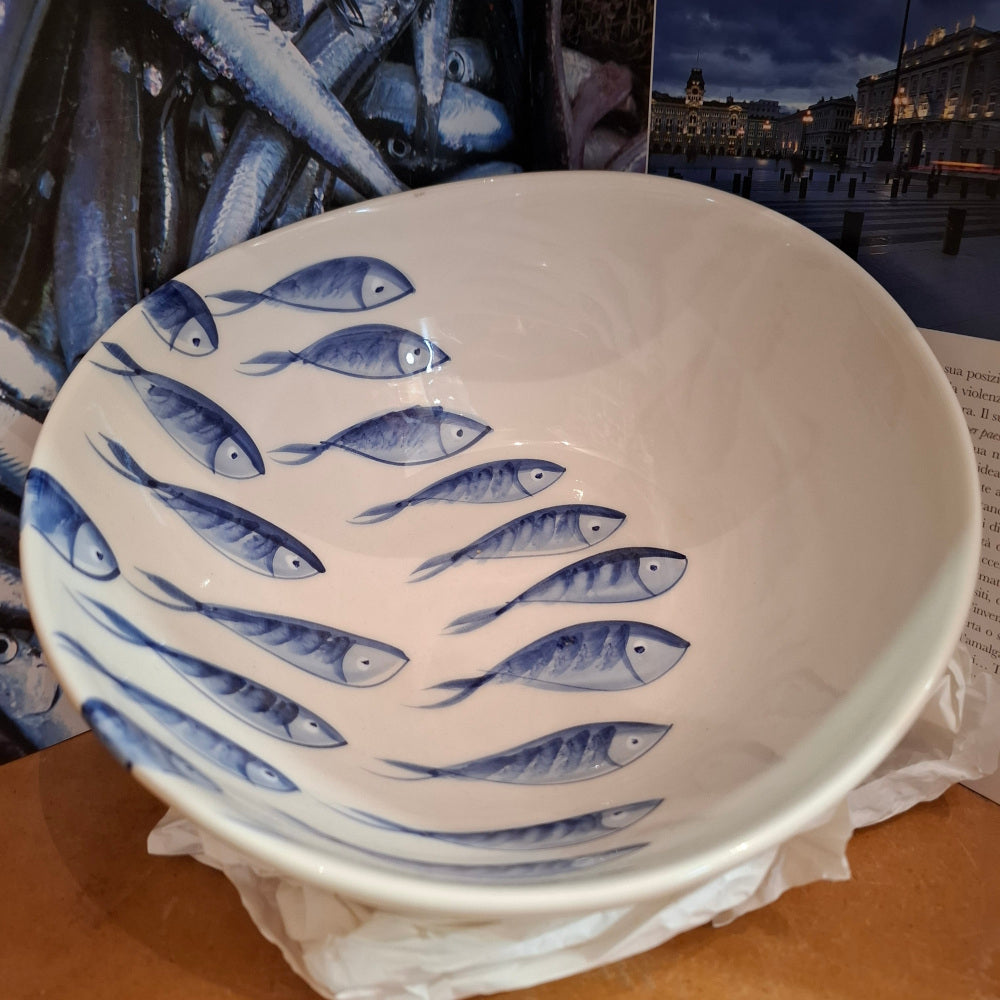 Keramikschale - Pesciolini Blumare H ca. 7 cm, B. 20 cm. ca.
