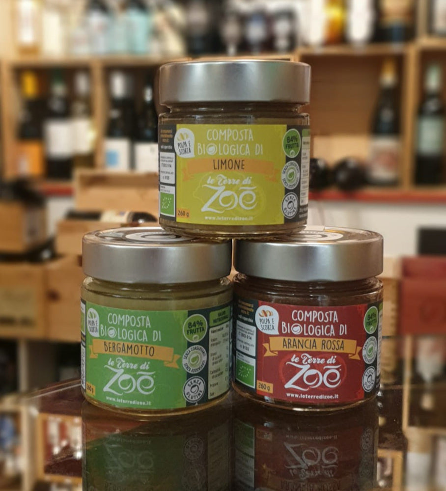 Brotaufstrich -Dreierlei Fruchtkompotte aus Kalabrien - Vegan & Bio - aus Bergamotte, Zitrone und Blutorange