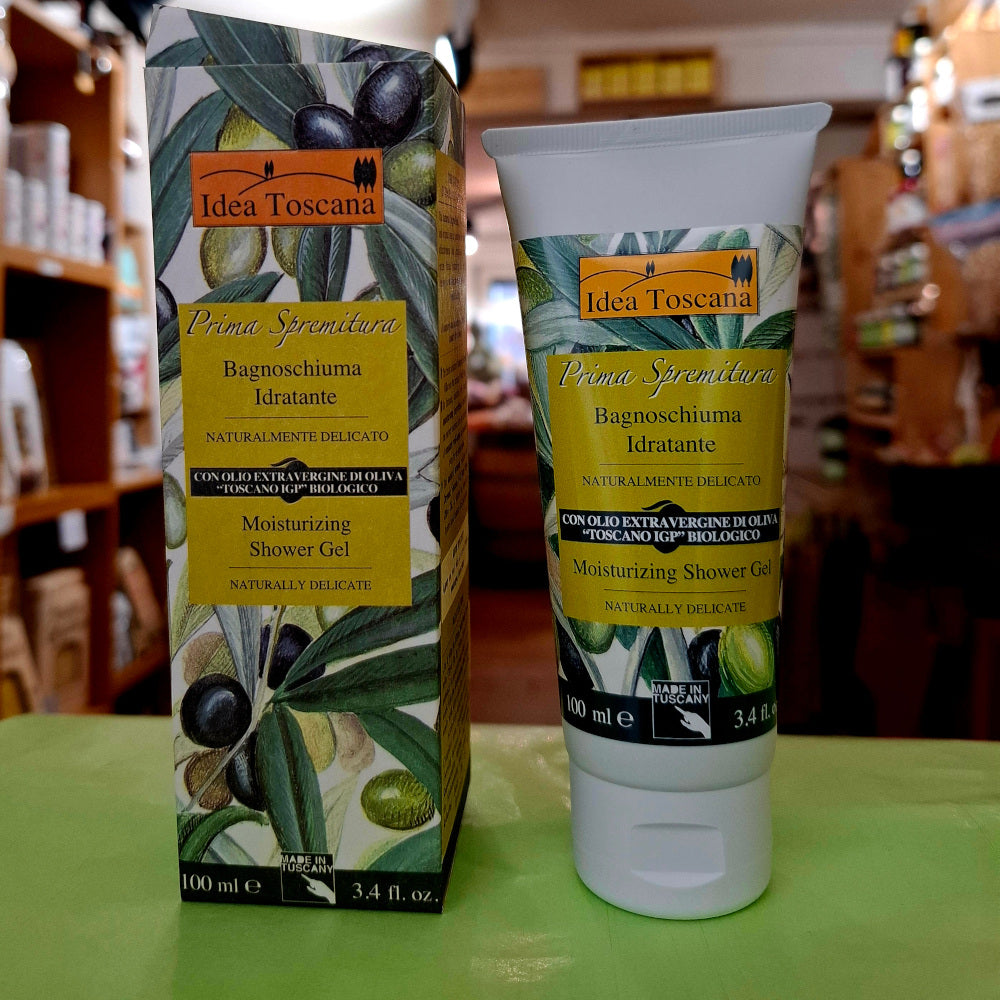 Bio Olivenöl Kosmetik: Moisturizing Shower Gel 100 ml - IDEA TOSCANA - FIESOLE - FLORENZ