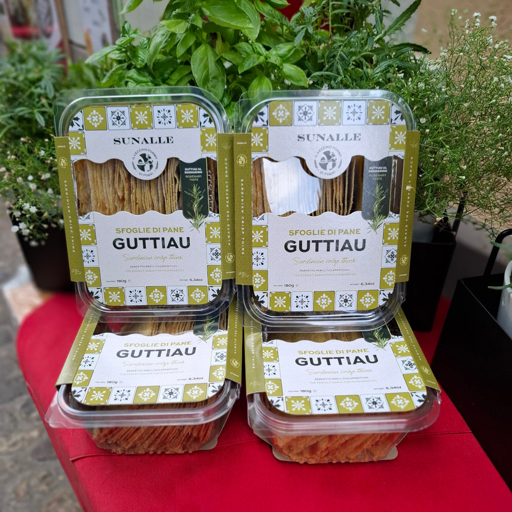 Sardisches Brot: Sfoglie di Pane Guttiau mit Rosmarin - Il Vecchio Forno di Fonni Sardegna 4 x 180 gr.