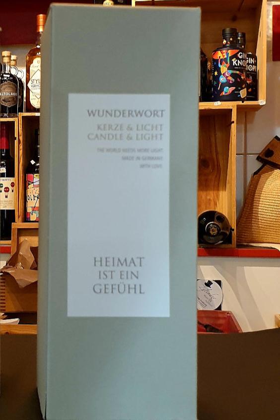 Kerze "Wunderwort" LICHT BLICK oder HEIMAT IST EIN GEFÜHL