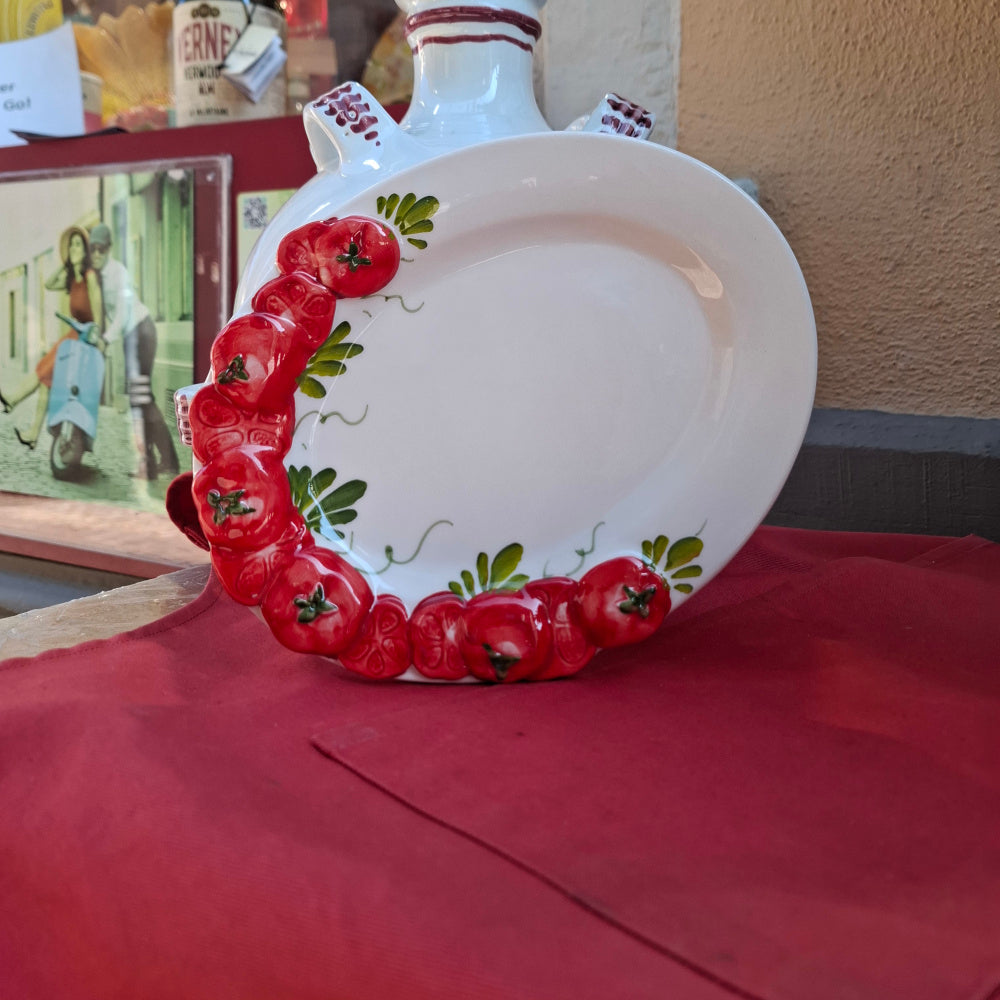 Keramikset - 2 x Ovale Teller Design & Reliev Pomodori & Limoni - Handarbeit aus Italien