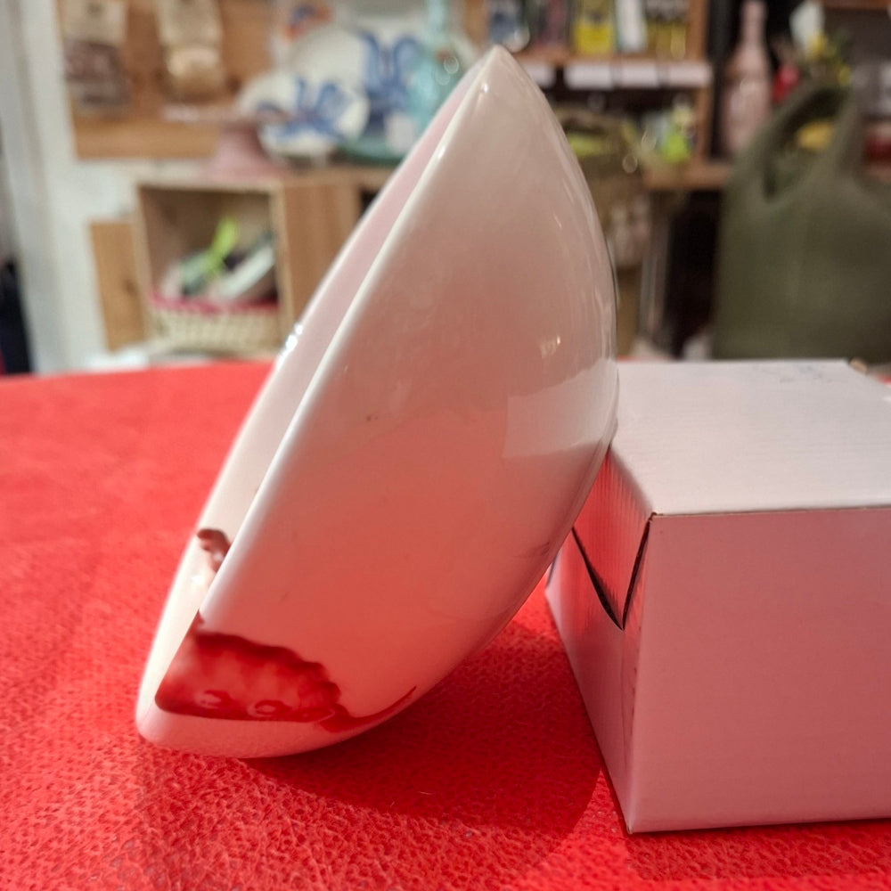 Keramik Set Teller+ Schüßel Motiv Oktopuss Farbe Cottorot - Handarbeit aus Italien