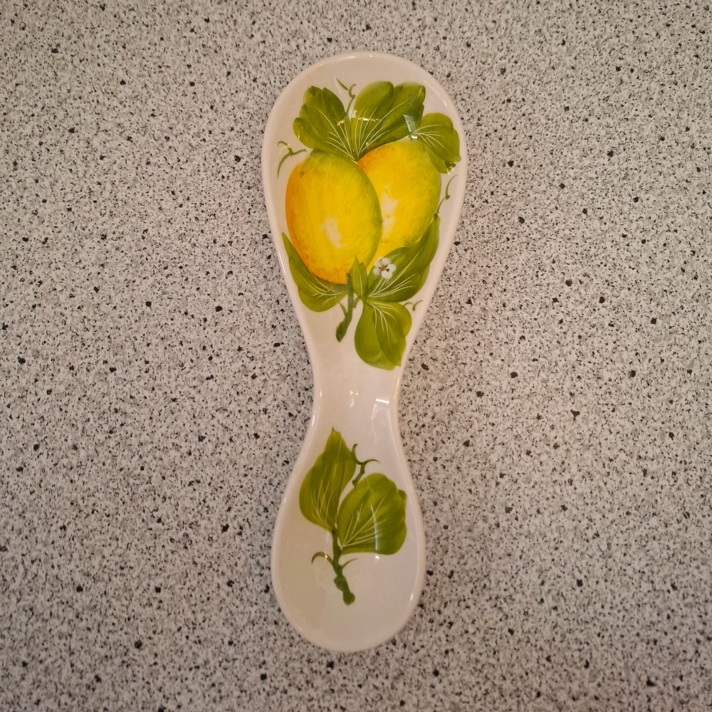 Keramikteller für Antipasti - "Oval Zitrusblüten & Limoni " ( L. ca. 26,5 cm. B ca 6,5 bzw.9,5 cm. )Handarbeit aus Italien
