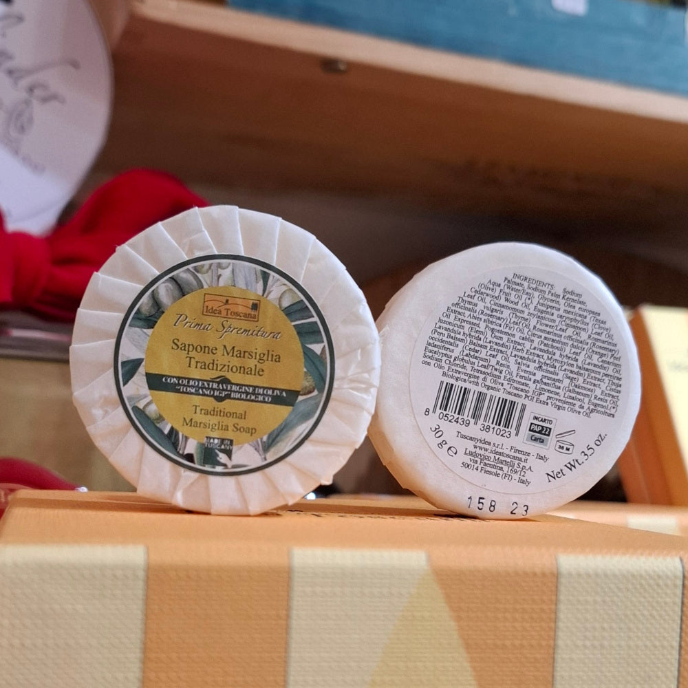 Bio Olivenöl Kosmetik: Seife 30 gr - Sapone Marsiglia Tradizionale - IDEA TOSCANA - Fiesole Florenz
