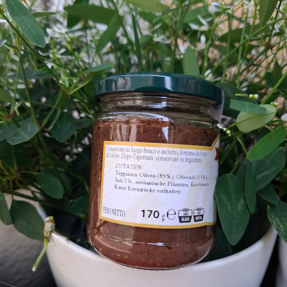 Olive Taggiasche ( Olivenpaste/Creme) 170 gr. - aus Ligurien Frantoio Ghiglione Imperia