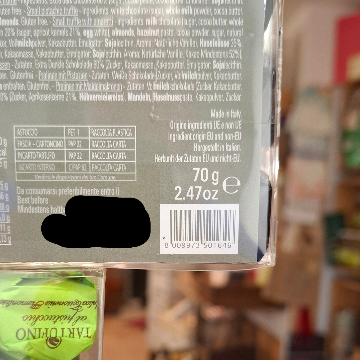 Cioccolato - Schokotrüffelpralinen mit Haselnüßen - Glutenfreie Schokolade Tartufini dolci Antica Torroneria Piemontese