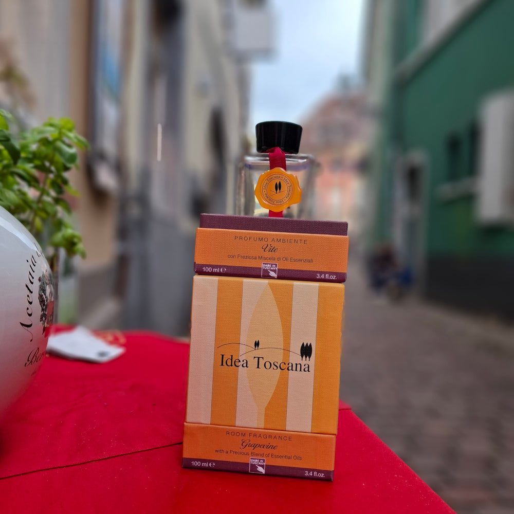 RAUMDUFT FÜR IHR ZUHAUSE 100ml "TRAUBE" - GRAPEVINE ROOM FRAGRANCE 100ml whit a Precious Blend of Essential Oil, IDEA TOSCANA FIESOLE - TOSKANA