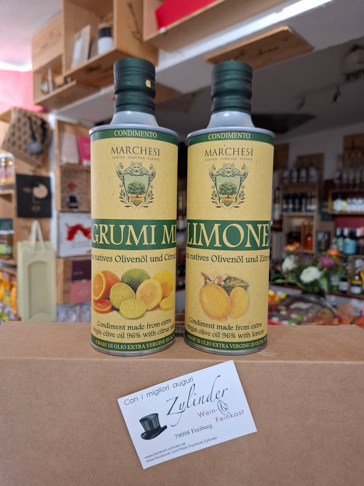 Olivenöl Extra Vergine gewürzt mit Limone "Zitrone" & "Agrumi" Zitrusfrüchte