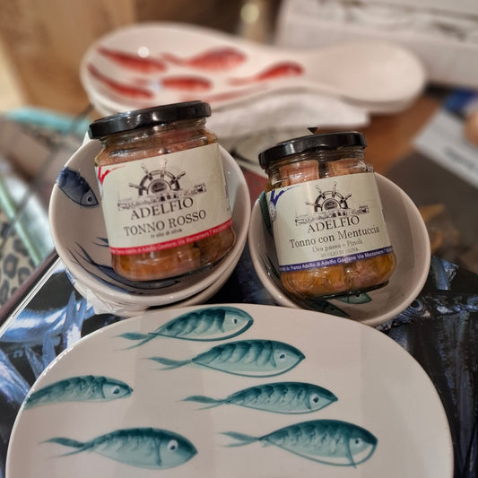Fisch - Thunfisch  Antipasto & Tonno Rosso in Olivenöl, Adelfio, Marzamemi, Sizilien
