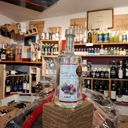 Spirituose - Cuvée von Stein 0,5 l. - 40% - aus Kirsche, Zwetschge, Mirabell und Zibärtle - Von WUCHNER - 2023 PREMIERT WIE WORLD´S BEST CRAFT DISTILLERIES