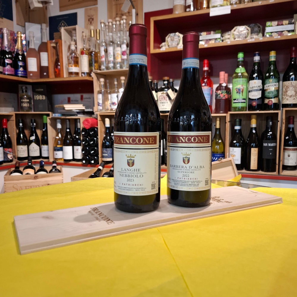 Wein - Rotweine I Patriarchi”: Langhe Nebbiolo doc 2023 & Barbera d´Alba doc Superiore 2022, Franconevini, Piemont