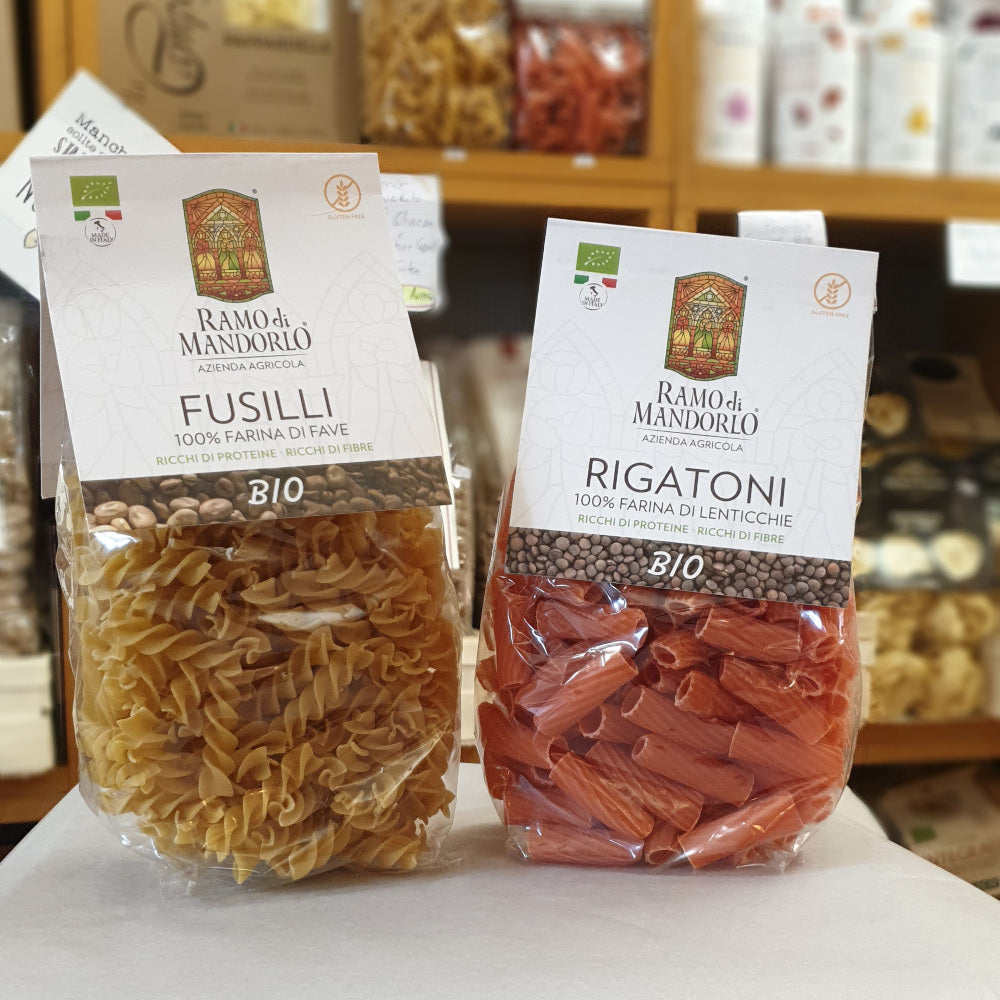 Pasta BIO Glutenfrei Vegan - Fusilli & Rigatoni Ramo di Mandorlo L´Aquila