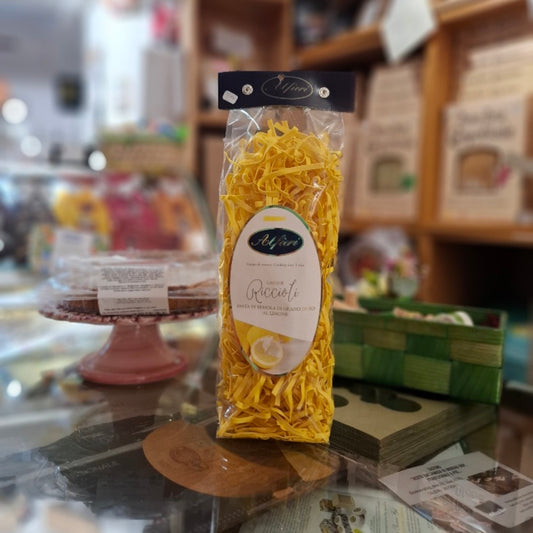 Pasta-Riccioli al Limone (Tagliatelle mit Zitrone)- Piemonteser Spezialität aus dem Hause Alfieri Cuneo Italy