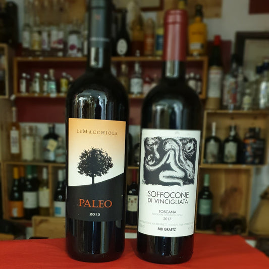 Wein - Rotwein SUPERTUSCAN  TOSCANA IGP aus Bolgheri Paleo 2013 &  Soffocone di Vinciliata 2017