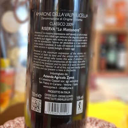 Wein - AMARONE docg Classico della Valpolicella 2009 - 16% vol.  Riserva "LA MATTONARA"  Exklusive Amarone Selektion Azienda Ag. Zýme