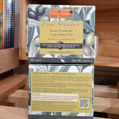 Bio Olivenöl Kosmetik: Pflegende Körper Hand- & Gesicht - Butter  300 ml "MELTING BODY BUTTER"  IDEA TOSCANA - FIESOLE - FLORENZ