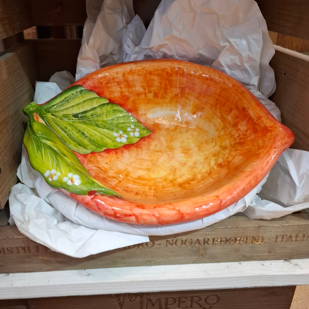 Keramikschale - "Ganze Orange" ( L. ca. 32 cm. B ca 23 cm. )Handarbeit aus Italien