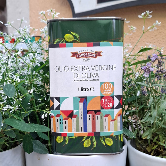 Natives Olivenöl Extra Vergine aus Ligurien 1 lt. - Frantoio Ghiglione Dolcedol IM Ligurien Italy