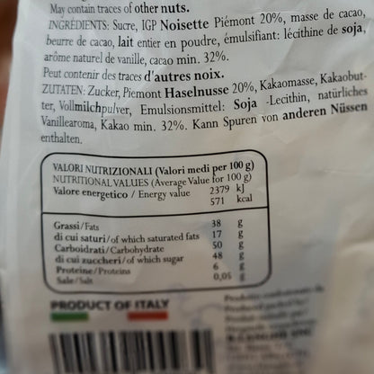 Schoko Giandujotti "Pralinen aus Giandujanougat" blanghe - 250 gr. Beutel