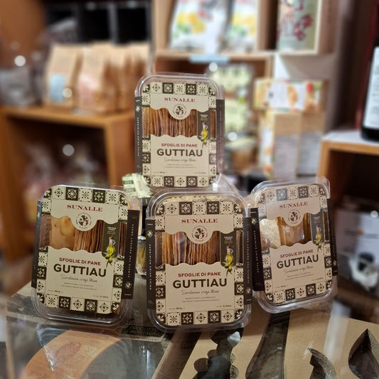 Sardisches Brot: Sfoglie di Pane Guttiau Olivenöl & Salz - Il Vecchio Forno di Fonni Sardegna 4 x 180 gr.