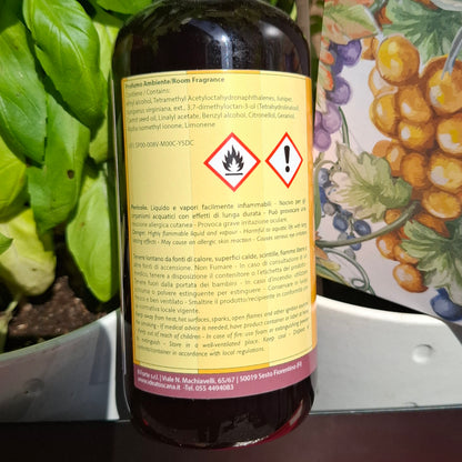 RAUMDUFT FÜR IHR ZUHAUSE  250ml REFILL "TRAUBE" - GRAPEVINE ROOM FRAGRANCE 250 ml REFILL BTL. whit a Precious Blend of Essential Oil,  IDEA TOSCANA FIESOLE - TOSKANA