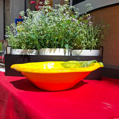 Keramikschale - "Ganze Limone" ( L. ca. 32 cm. B ca 23 cm. )Handarbeit aus Italien