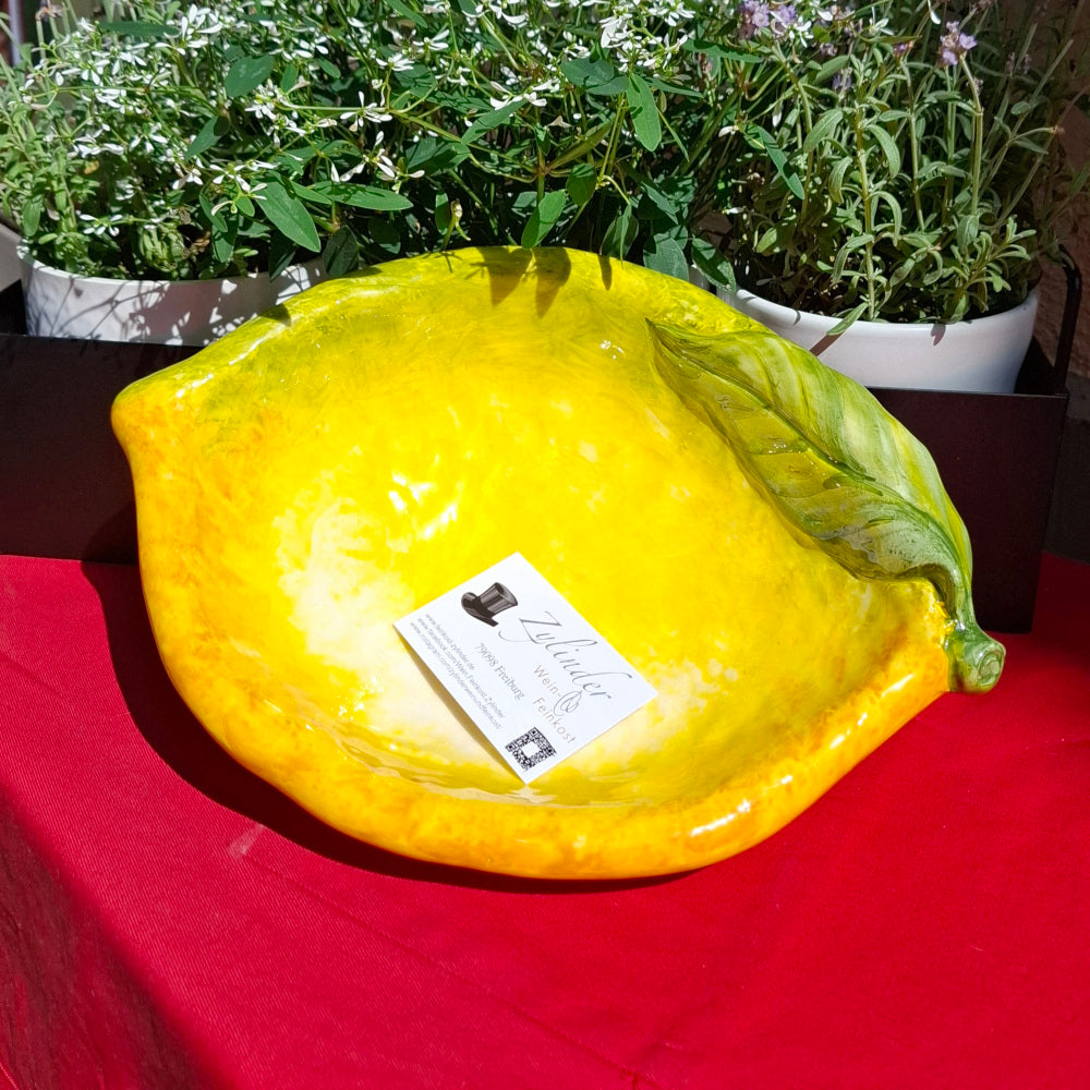 Keramikschale - "Ganze Limone" ( L. ca. 32 cm. B ca 23 cm. )Handarbeit aus Italien