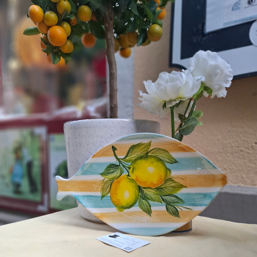 Keramik  Fischteller Motiv Limoni Ramati ( B. cm. ca 19,5 cm. L cm.ca. 33,5 ) - Handarbeit aus Italien