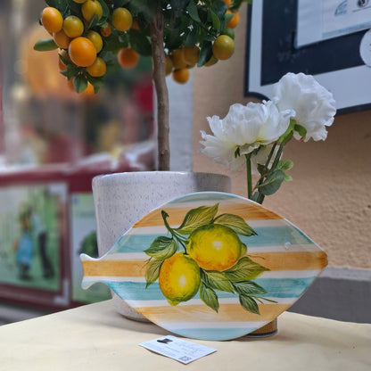 Keramik  Fischteller Motiv Limoni Ramati ( B. cm. ca 19,5 cm. L cm.ca. 33,5 ) - Handarbeit aus Italien