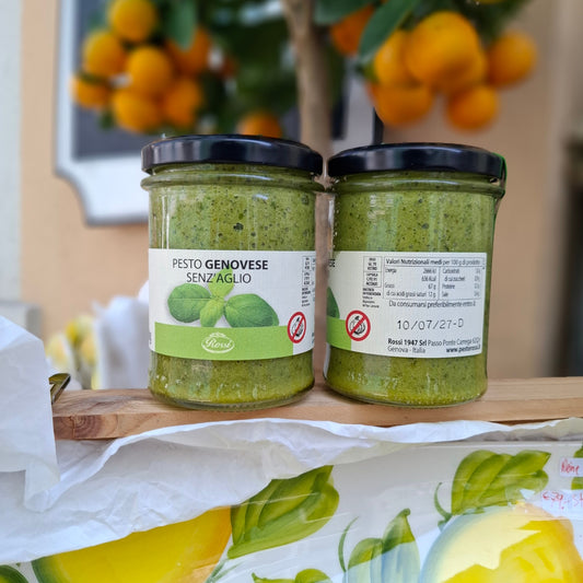 Pesto Genovese ohne Knoblauch - Pesto Rossi 1947 Genua - in Angebot 2 x 170 gr.