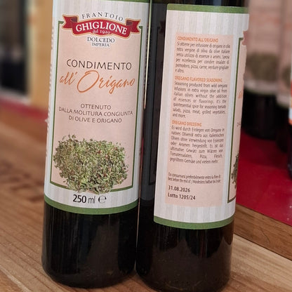 Olivenöl Condimento , "Oregano", Frantoio Ghiglione, Ligurien