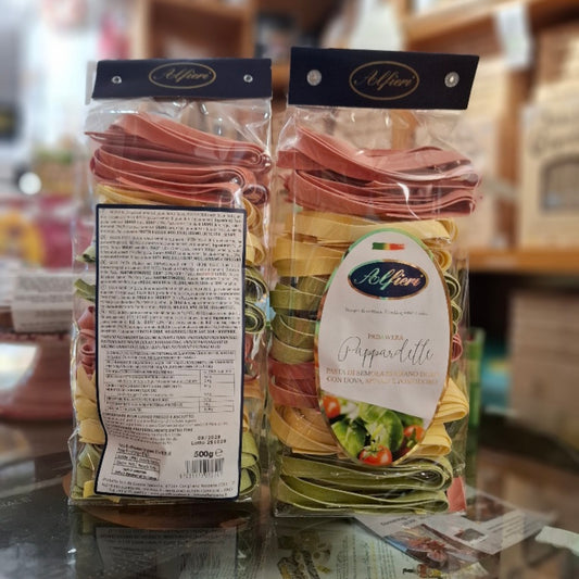 Pasta-Pappardelle "Primavera" (Breite Bandnudeln)  - Piemonteser Spezialität aus dem Hause Alfieri Cuneo Italy