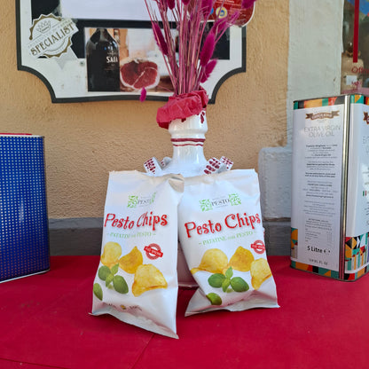 Pesto Chips - potato chips with a fresh and delicious taste Basil Pesto by Pesto Rossi 1947