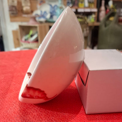 Keramik  Set Teller+ Schüßel Motiv Oktopuss Farbe Cottorot - Handarbeit aus Italien