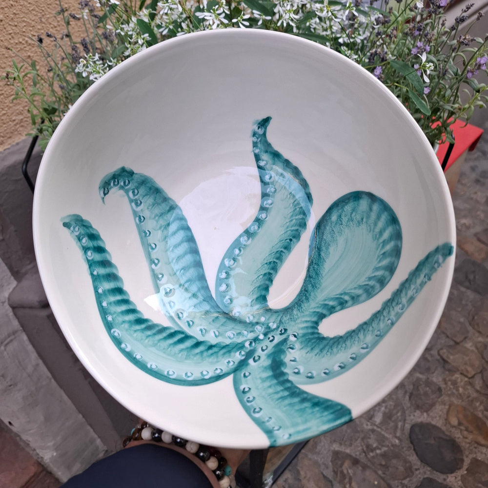 Keramikschale - Polpo Verdemare H ca. 10/12 cm, B. 23 cm. ca.