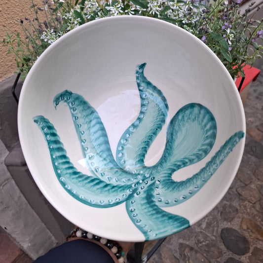 Keramikschale - Polpo Verdemare H ca. 10/12 cm, B. 23 cm. ca.