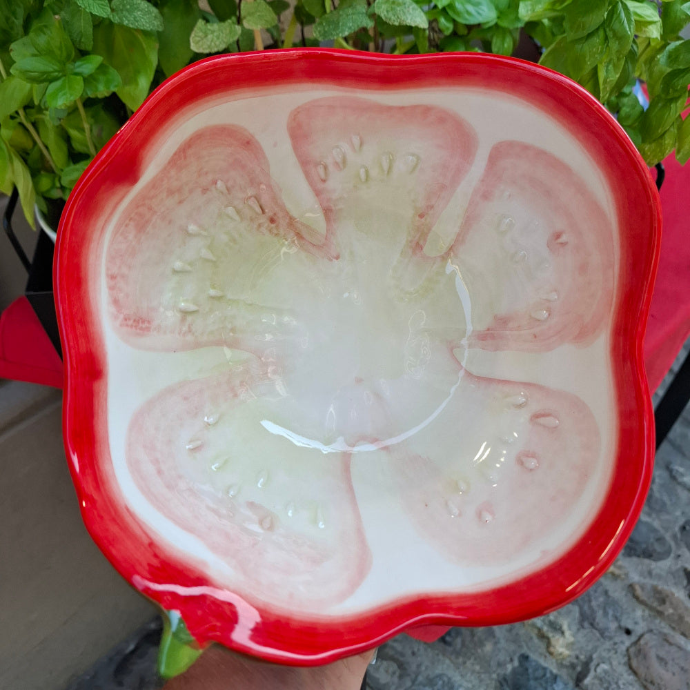 Keramikschale Pomodoro/Tomate VERACE H ca. 10/12 cm, B. 23 cm. ca. (Kopie)