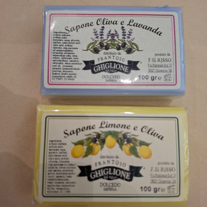 Ghiglione Olivenöl Kosmetik: Olive/Lavendel & Olive/Zitrone  - aus Ligurien Frantoio Ghiglione Imperia