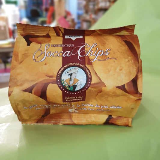 Salziges: Chips - Socca Chips - aus Kichererbsenmehl, produziert an der Cote d'Azur
